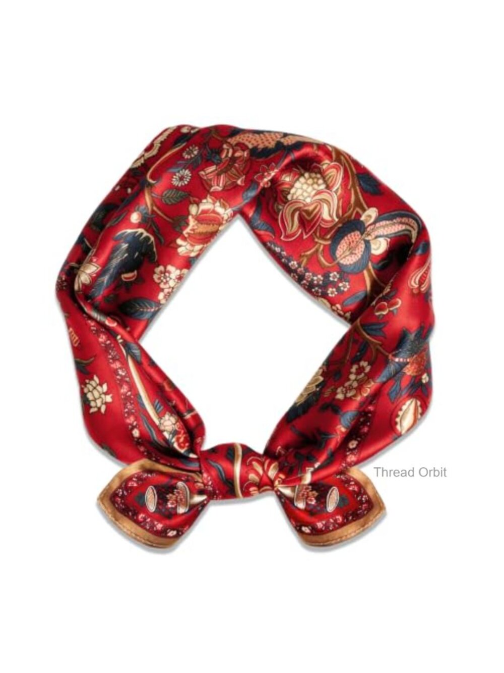 100% Mulberry Silk Scarf 21" Square Hand-Rolled Neckerchief Gift